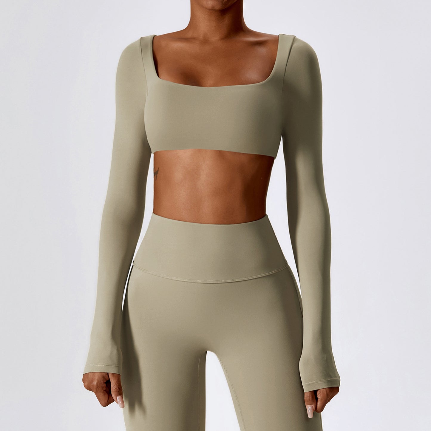 Women's Sexy Earth Tones Long Sleeve Sports Tops