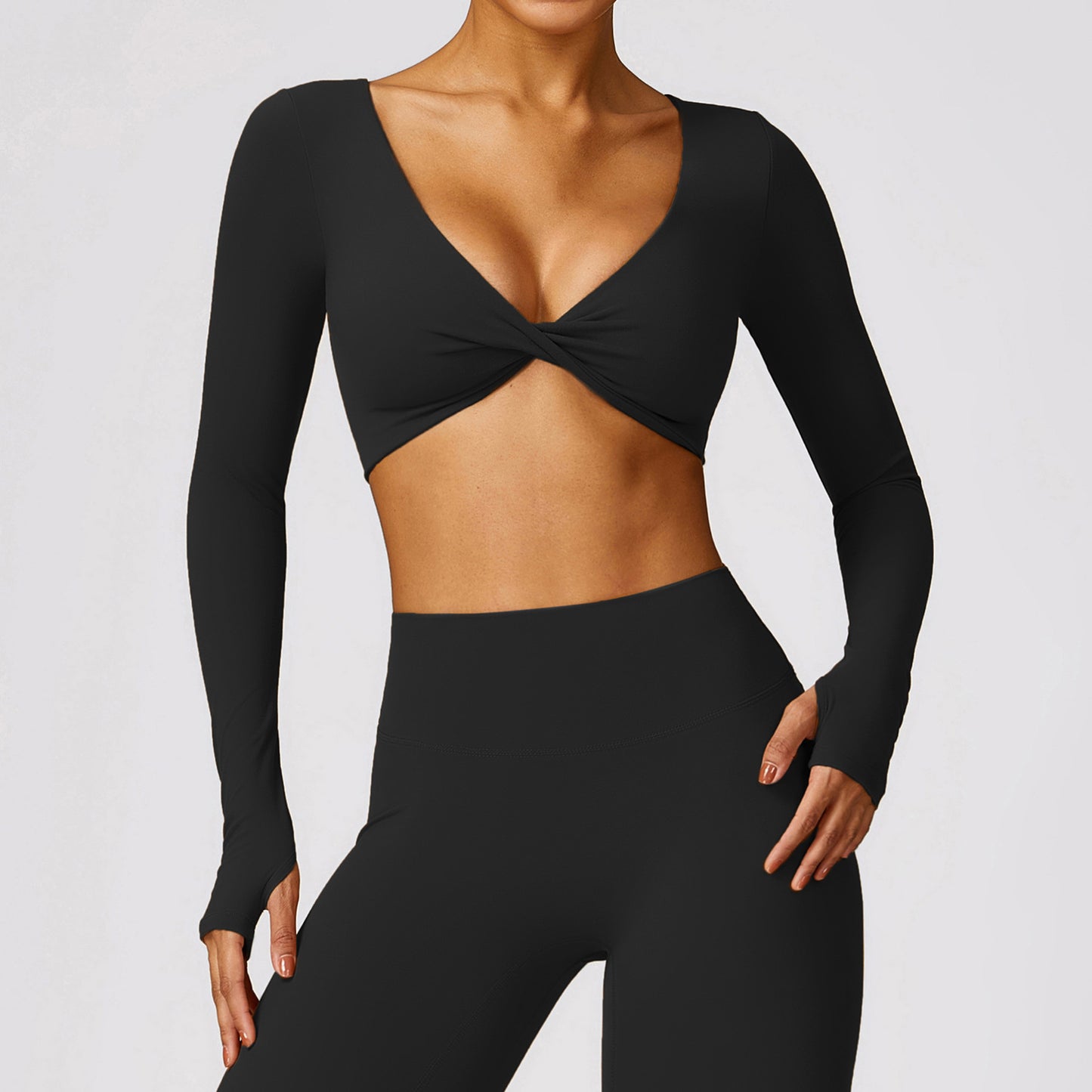 Women's Long Sleeve Tied Sports Top