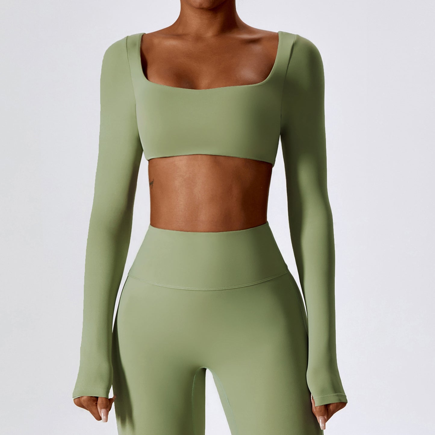 Women's Sexy Earth Tones Long Sleeve Sports Tops