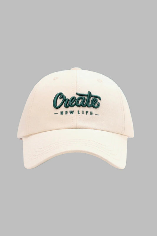 CREATE NEW LIFE Adjustable Cotton Baseball Cap